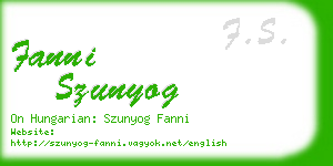 fanni szunyog business card